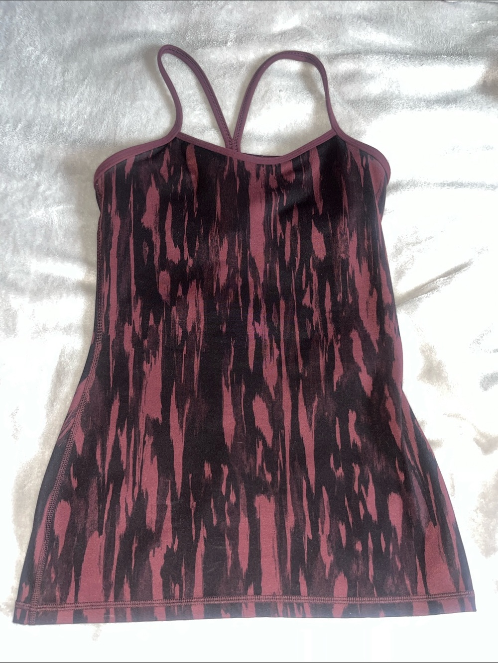 Women’s Lululemon Plum & Black Patterned Strappy Tank Top